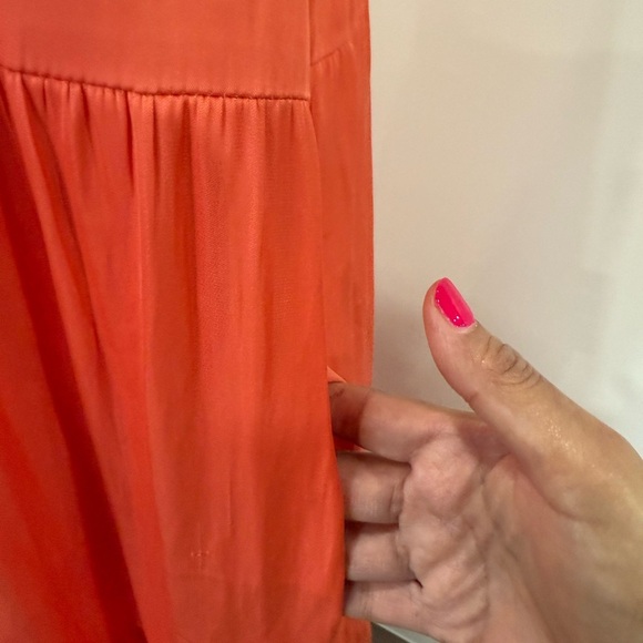 Joie Vibrant Coral-Orange Sleeveless Tiered Dress Size M - Picture 5 of 8